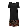 thumbnail image 5 of SMihono Robe d'Été Boho pour Femmes Grande Taille Mode Femmes Décontractée Col Rond Imprimé Manches Courtes Robe avec Poche, 5 of 5