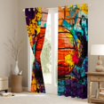 thumbnail image 3 of Homewish Kids Teenagers Sport Basketball Print Blackout Curtains Set of 2 (52x84 Each),Abstract Football Gamer Window Curtains,Watercolor Graffiti Splash Curtains and Drapes, 3 of 6