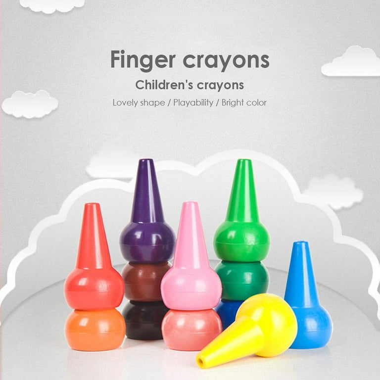 12Pcs Non-toxic Children's Safety Color Crayon Baby 3D Finger Art
