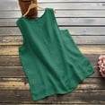 thumbnail image 4 of SNKSDGM Female Linen Tank Tops for Women Loose fit Spaghetti Strap Tank Top Pack Crop Women Summer Tank Loose Pleated Button Square Neck Sleeveless Top Curved Hem Flowy S, 4 of 4