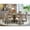 Distressed Jacobean, variant on East West Furniture 7 Piece Dining Set Contains a Mid Century Modern Dining Table and 6 Dark Khaki Linen Fabric Dining Room Chairs with High Back - Distressed Jacobean Finish