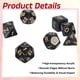 thumbnail image 3 of Juego de dados poliedricos DND, 7 piezas de dados acrílicos para juegos de rol de mesa, accesorios para juegos de mesa, negro brillante, 3 of 6