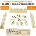 thumbnail image 3 of HLONK Dominoes Set for Adults with 4 Wood Racks Funny Domino Game Set with 28 Colored Dominos and EVA Case Portable Dominoes Travel Set Complete Dominos Set for Family Board Games, 3 of 10