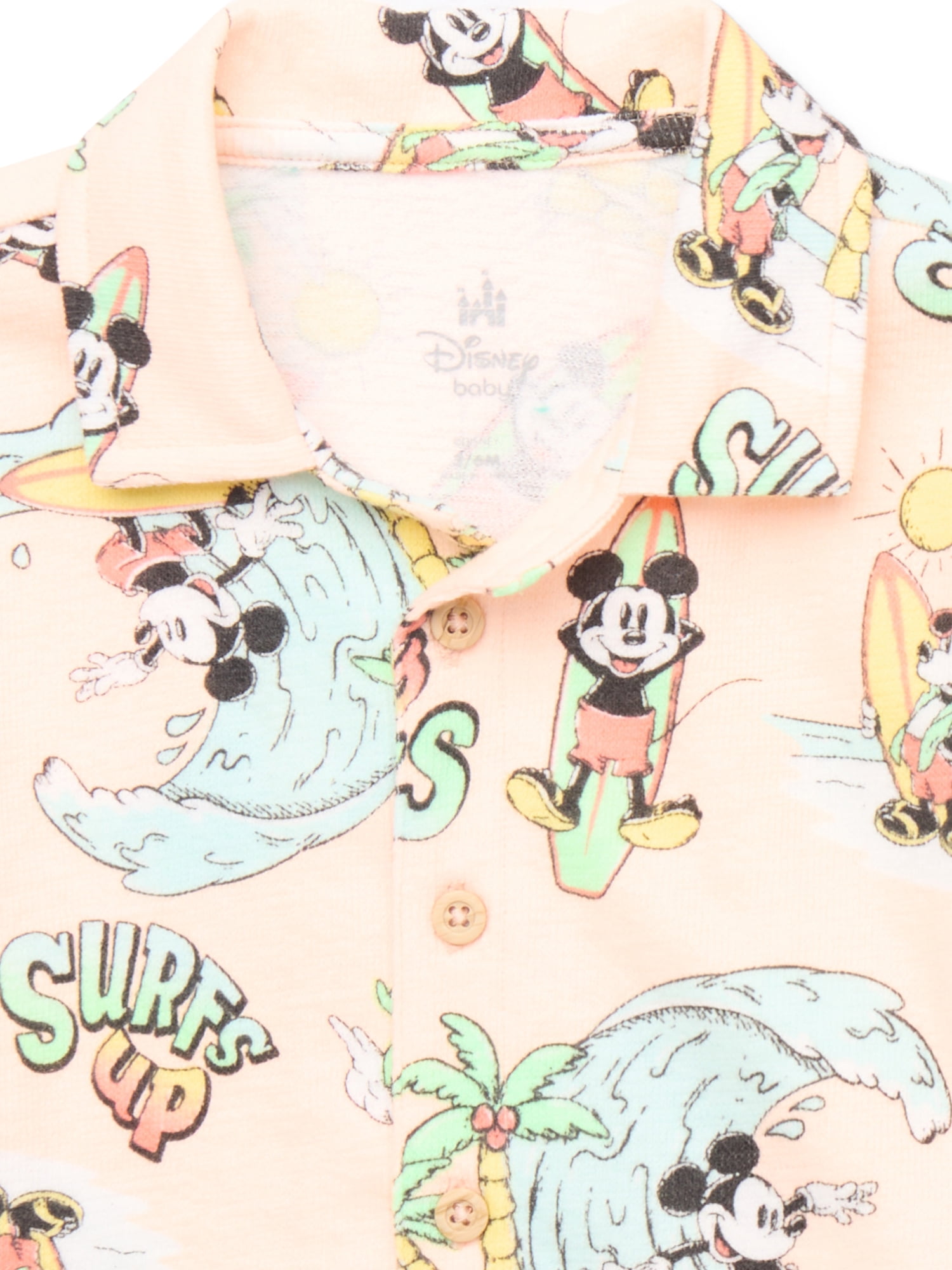 Mickey Mouse Baby Boys Resort Short Set with Matching Hat, 3-Piece, Sizes 0M-24M