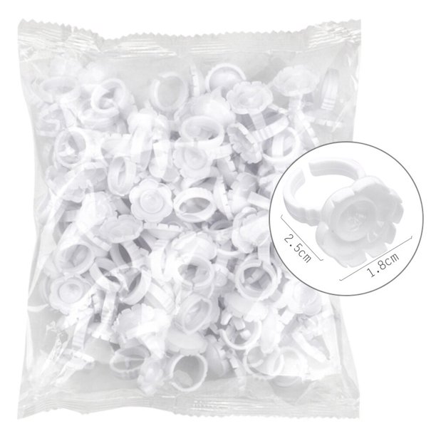 AILEISHI-Anillo de pegamento desechable para extensión de pestañas, recipiente para pigmento de tatuaje, proveedor de herramientas, venta al por mayor, 100 unids/lote por bolsa