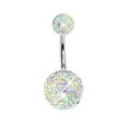 thumbnail image 4 of jiaroswwei Sexy Shiny Navel Belly Button Ring Barbell Rhinestone Body Piercing Jewelry, 4 of 8