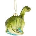 thumbnail image 4 of Northlight 4" Glittered Brontosaurus Dinosaur Glass Christmas Ornament, 4 of 5