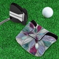 thumbnail image 5 of Haosy Violet Red Floral Stained Glass Golf Mallet Putter Cover Strong Magnetic Leather Golf Club Headcover Closure, 5 of 7