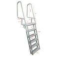 thumbnail image 2 of Extreme Max 3005.4122 Deluxe Aluminum Flip-Up Dock Ladder - 6-Step (18" x 5-3/8" Steps with 44" Railings) for Dock, Pools, Hot Tub, 2 of 6