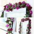 thumbnail image 7 of ZOELNIC 98.4" Artificial Rose Vine Flowers Plant Rattan - Artificial Flower Fake Flowers Rose Vine Ivy Garland Hanging for Wedding Party Garden Wall Craft Art Decoration Silk Flowers, 7 of 7
