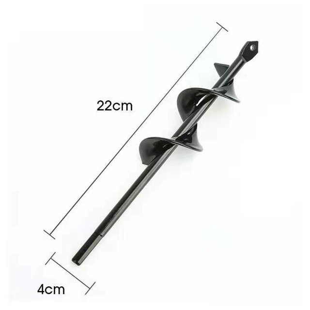 Taladro, taladro de piso para instalación de cercas, taladro de mano, taladro de barra de torsión pequeño, accesorios de jardín, aflojamiento de plantación de flores (Negro - Diámetro 4 cm x L