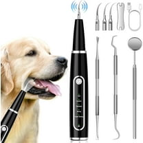 Aorsher Dog Plaque Remover for Teeth, Dog Teeth Cleaning Kit with LED Light and 5 Modes, Teeth Cleaner for Dogs and Cats, Black