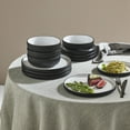 thumbnail image 4 of Christian Siriano Laro 24-Piece Dinnerware Set Stoneware, Black, 4 of 6