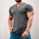 thumbnail image 1 of pstuiky camisetas de hombre, Blusas de cuello redondo, manga corta, transpirables, con botones y diseño informal para hombre camisas casuales para hombre l, 1 of 4