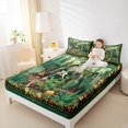 thumbnail image 4 of jejeloiu Funny Halloween Skeleton Tropical Cactus Colorful Rustic Flower Twin Sheet Set,Luxury Children Bedding,3-Piece, 4 of 7