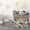 thumbnail image 7 of Shininglove 12pcs Modular Kids Play Couch, Baby Convertible Sofa Star Glow in The Dark, Grey Child Sectional Sofa for Bedroom and Playroom Furniture Set, 7 of 7