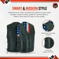 thumbnail image 4 of Daniel Smart S to 8XL Biker Vest for Men with Unique USA flag design Leather Motorcycle Vest, 4 of 7