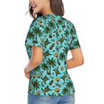 thumbnail image 3 of Wukai Pineapple Sea Turtle Classic V-Neck T-Shirt for Women: Comfortable, Stylish, and Versatile Wardrobe Essential-X-Large, 3 of 7