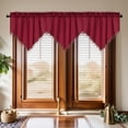 thumbnail image 4 of Btomtd Window Curtains Valance Short Curtains Solid Colour Curtains for Kitchen Living Room Bedroom Kitchen Curtains Small Curtains Through Rod Curtains, 23.62x51.18 inch, Red, 4 of 7
