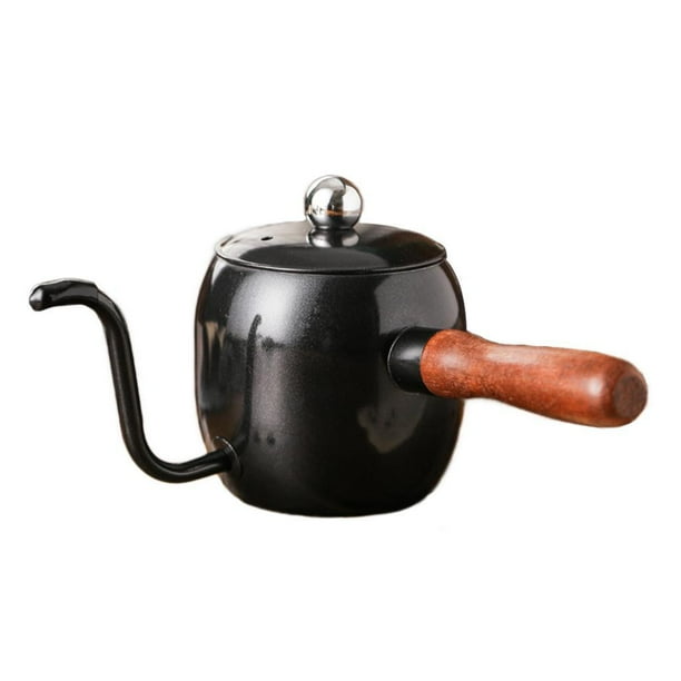 Advancent Hervidor de agua para café con cuello de cisne de acero inoxidable para estufa, color negro Juegos de servir café y té