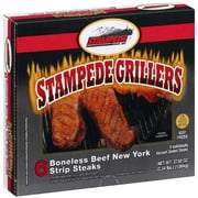 Stampede Grillers 6 Boneless Beef New York Strip Steaks, 37.75 Oz
