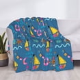 thumbnail image 3 of Fuzoiu Sailboat With Sailing Print Flannel Blanket,Throw Blanket,Flannel Home Decor,Fleece Bed Blankets,Cozy Soft Blanket for Bed, Sofa, Camping, and Travel-80"x60", 3 of 6