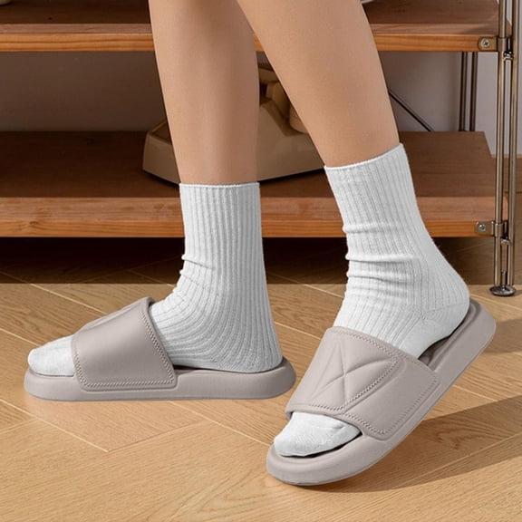 Bxsruta Reinforced Grip Home Slippers with Ergonomic Arch Support, Construction for Wet Surface Safety