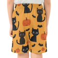 thumbnail image 3 of Cat Halloween Pattern Athletic Shorts Breathable with Comfort Fit Drawstring Casual Sweatshorts Medium, 3 of 9