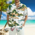 thumbnail image 2 of Men Hawaiian Shirt Short Sleeves Printed Button Down Shirts Summer Beach Mens Shirts Clearance 07-White 5XL, 2 of 5