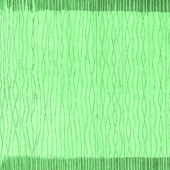 Ahgly Company Indoor Square Solid Emerald Green Modern Area Rugs, 6' Square