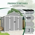 thumbnail image 2 of 6x6 FT Storage Shed, Waterproof Resin Outdoor Storage Shed with Floor & Window &  Lockable Doors and  Vents, Tool Shed for Bike, Garden, Backyard,Lawn, All Weather Use, Light Grey, 2 of 27