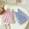 thumbnail image 6 of GYRATEDREAM Toddler Kids Girl Layered Tulle Mesh Dress Sleeveless Butterfly Tutu Dress Birthday Wedding Party Dresses for 18-24M Blue, 6 of 9