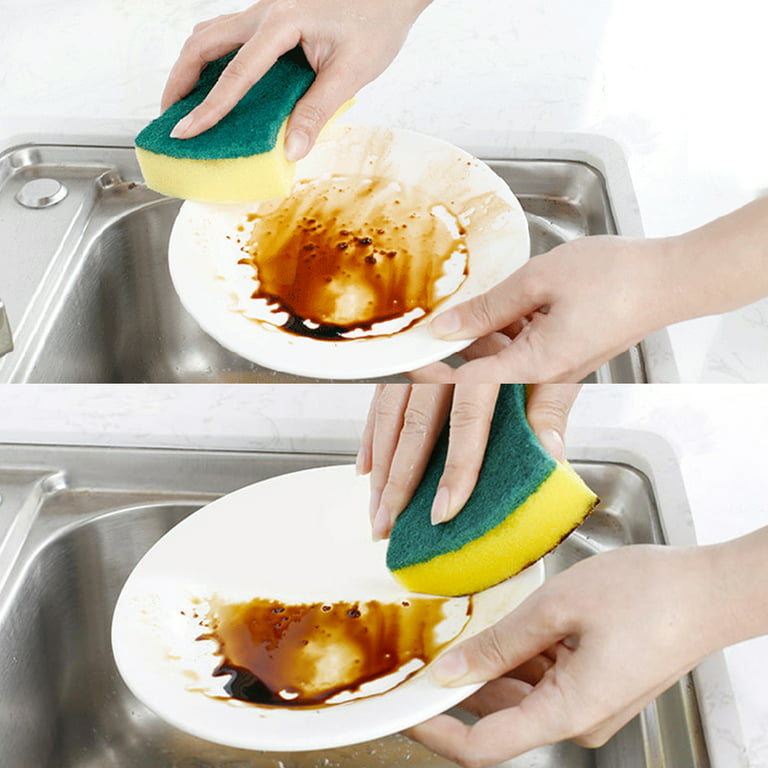 2Pcs Household Kitchen Dish Washing Cleaning Sponge Scrubbing Scouring Pads  