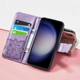 thumbnail image 6 of Wallet Case for Samsung Galaxy S23 FE (NOT S23) for Women Girls, Shiny Butterfly Flower PU Leather Cover with Card Slot Holder Flip Phone Case for Samsung Galaxy S23 FE Rhinestone Purple, 6 of 9