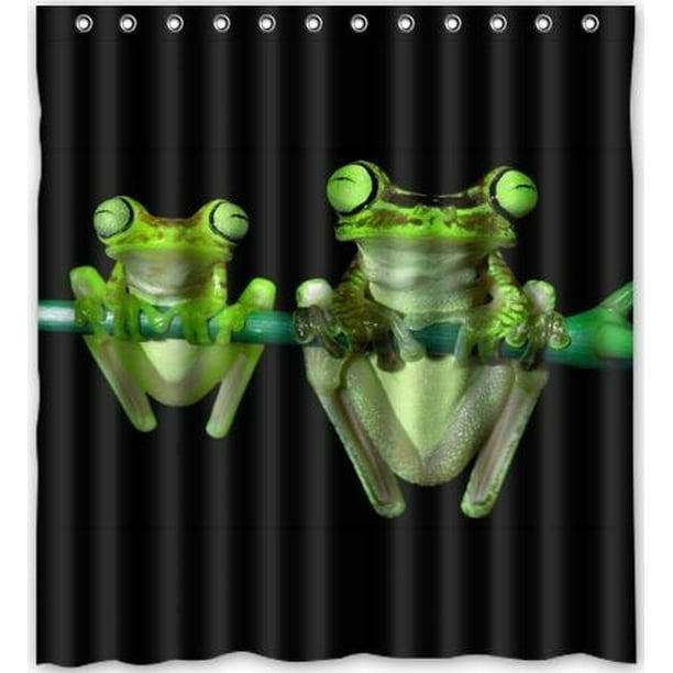 YUSDECOR Tree Frog Waterproof Shower Curtain Set with Hooks