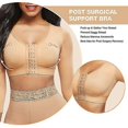 thumbnail image 4 of Womens Shapewear 3/4 Sleeve Arm Shaper Front Closure Compression Bra Post Surgery Posture Corrector Tank Top, 4 of 5