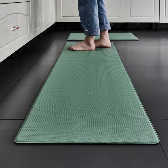 Kitchen Rug Floor Mat Oilproof Carpet Anti Slip Waterproof Doormat for Home Bathroom Office(Mint Green 44x74cm 44x150cm)