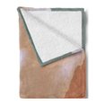 thumbnail image 2 of Fantasy Soft Flannel Fleece Blanket, Little Wood House on Stone Hill with Robot on the Cloudy Roof Calming Artwork Print, Cozy Plush for Indoor and Outdoor Use, 60" x 80", Tan Green, by Ambesonne, 2 of 5