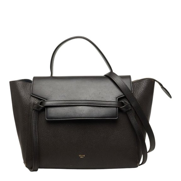 Pre-Owned Celine Belt Bag Mini Handbag Shoulder 2WAY F-GA-1125 Dark Brown Leather Women's CELINE