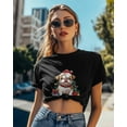thumbnail image 4 of T Shirts for Women Short Sleeve Cotton Crewneck T-Shirt, Christmas Bulldog Xmas Tree Gifts Tee Tops Casual Basic T-Shirts, XS-5XL Black 5XL, 4 of 7