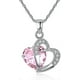 thumbnail image 1 of Sterling Silver Amethyst Purple Heart Crystal Pendant Necklace-Pink, 1 of 3