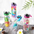 thumbnail image 2 of Cute Water Bottle for School Kids Girls, BPA Free Tritan &amp; Leak Proof Flip Top Lid &amp; Easy Clean &amp; Carry Handle, 23oz/ 680ml (Flamingo, 23oz), 2 of 7