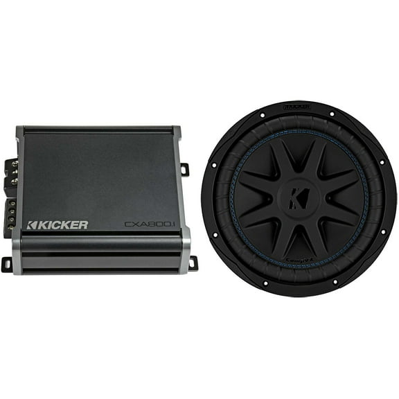 Kicker 50CVX104 CompVX 10" Sub, Dual 4-Ohm & 46CXA8001 Amplifier