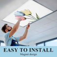 thumbnail image 5 of 3 Pack Tulips Fluorescent Light Covers for Ceiling Lights Colorful Floral Abstract Flowers Spring Summer Magnetic Ceiling Light Covers Overhead Light Filters for Office Classroom Home, 5 of 9