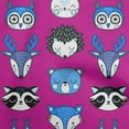 thumbnail image 1 of oneOone Cotton Poplin Twill Fuschia Pink Fabric Cute Animal Face Pattern Sewing Fabric By The Yard Printed Diy Clothing Sewing Supplies 56 Inch Wide, 1 of 6