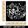 thumbnail image 2 of Let's Rock Roll Music Skull Hand Sign Square Rubber Stamp Stamping Scrapbooking Crafting - Small 1.25in, 2 of 7