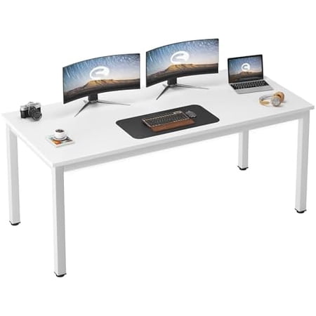 70.8 Inch Executive Office Desk, Large Stylish Computer Desk, Simple Study Writing Desk, Workstation Business Furniture for Home Office, White$$Home Decor, Kitchen, & Other