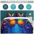 thumbnail image 3 of Dreamy Purple Butterfly Pattern (43)-2 Set Duvet Cover Themed Multicolor Polyester Bedding Set Duvet Cover for Twin Size, 3 of 6