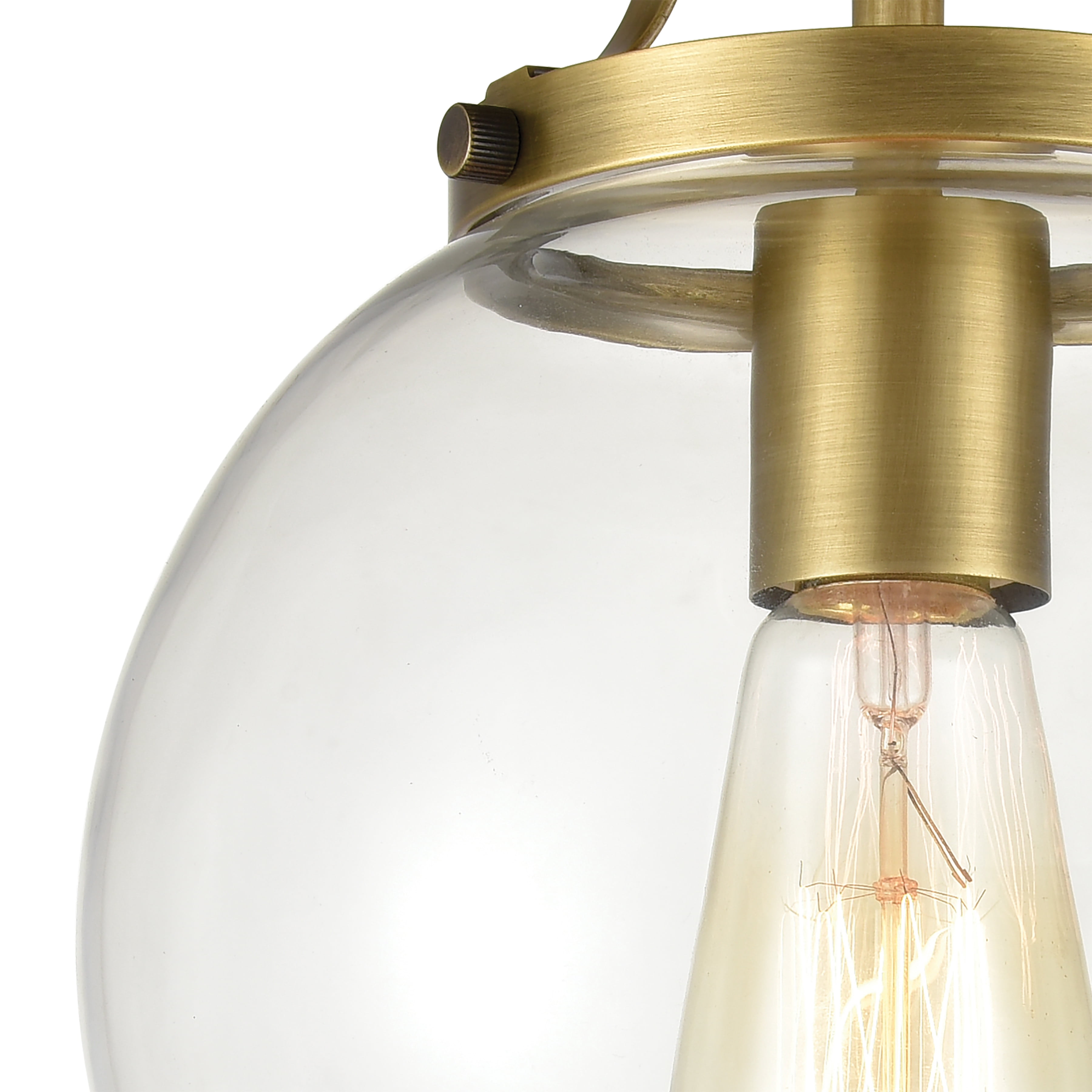 Elk Home 9-Inch Wide Bernice Semi Flush Mount, Brushed Antique Brass