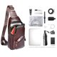 thumbnail image 4 of Bolsa de almacenamiento Bolso bandolera de cuero genuino para hombre, bolso de hombro Retro, bolso de pecho con múltiples bolsillos y puerto de carga USB, 4 of 8